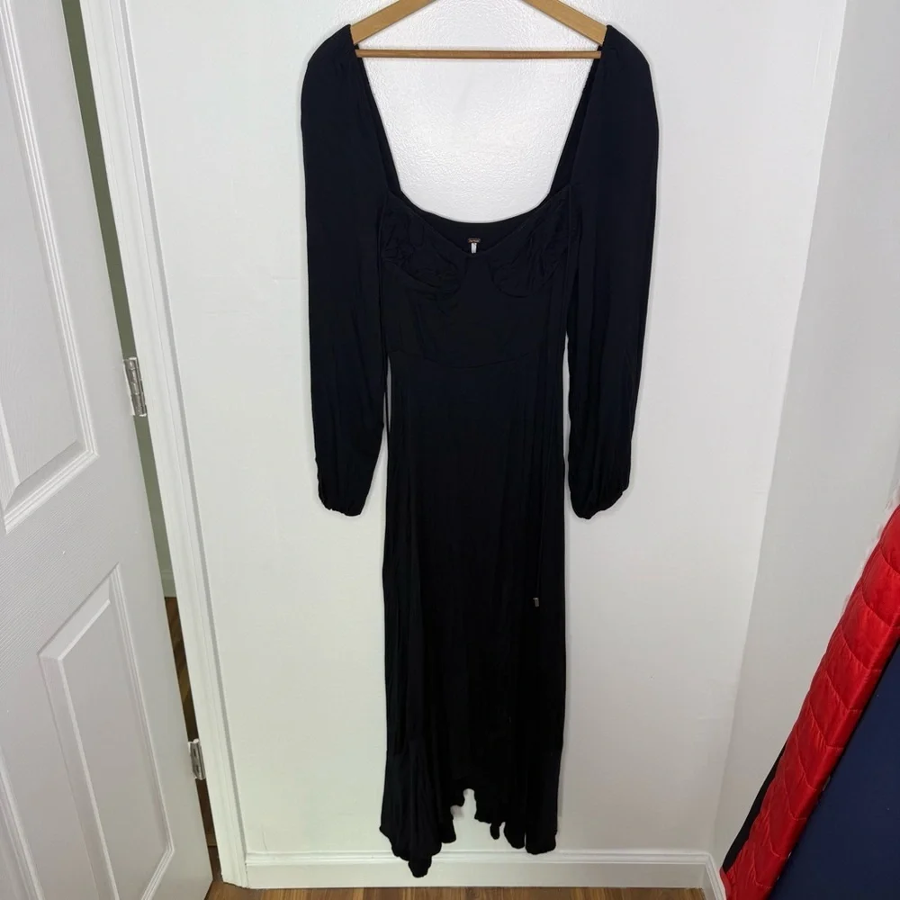 FREE PEOPLE This Is Love Black Midi Dress